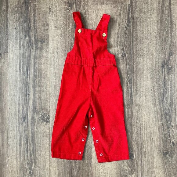 Vintage Healthtex Red Corduroy Overalls  Sz 2T - Picture 1 of 8